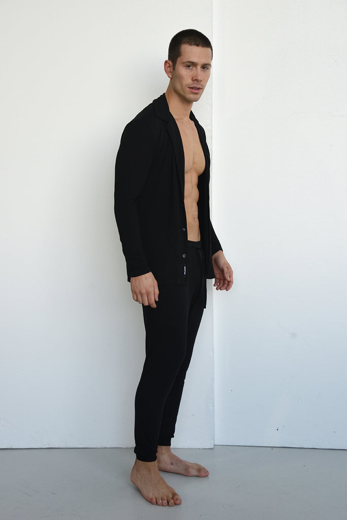 MIDNIGHT Shirt & Pant PJ Set - Black